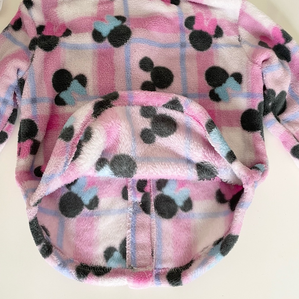 Disney Minnie Mouse Pink and Purple Plaid Fleece Button Up Top Girls 3T - Picture 9 of 12